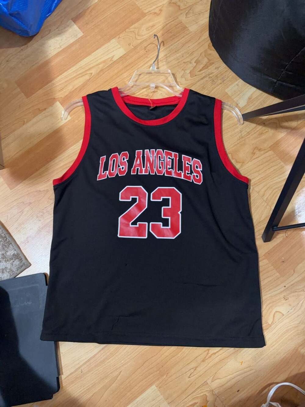 Los Angeles 23 Basketball Jersey Black and Red